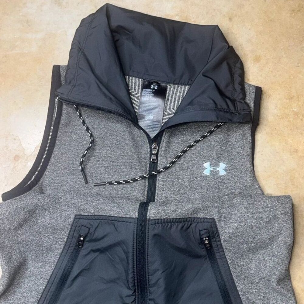 Under Armour Women’s Small Gray Survivor Hybrid ColdGear Fleece Vest Full Zip S